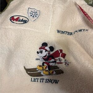 Mickey Let It Snow Cream Sherpa Pullover - Winter Sports